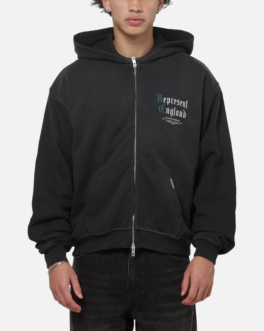 REPRESENT Represent Private Members Hoodie Stained Black