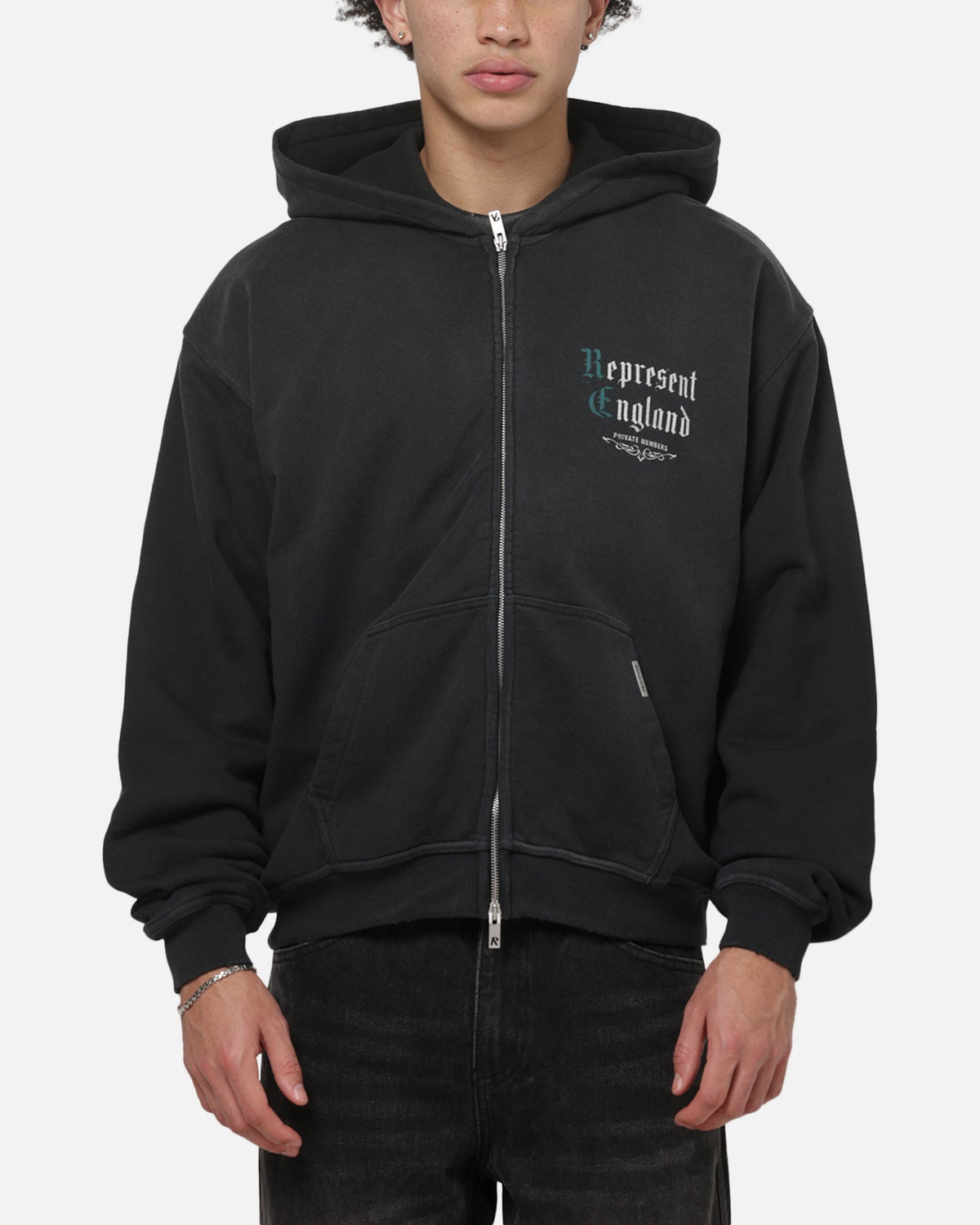 REPRESENT Represent Private Members Hoodie Stained Black