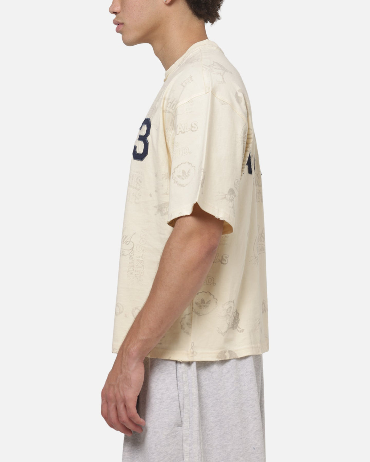 ADIDAS Adidas Vintage All Over Print T-Shirt Night Indigo