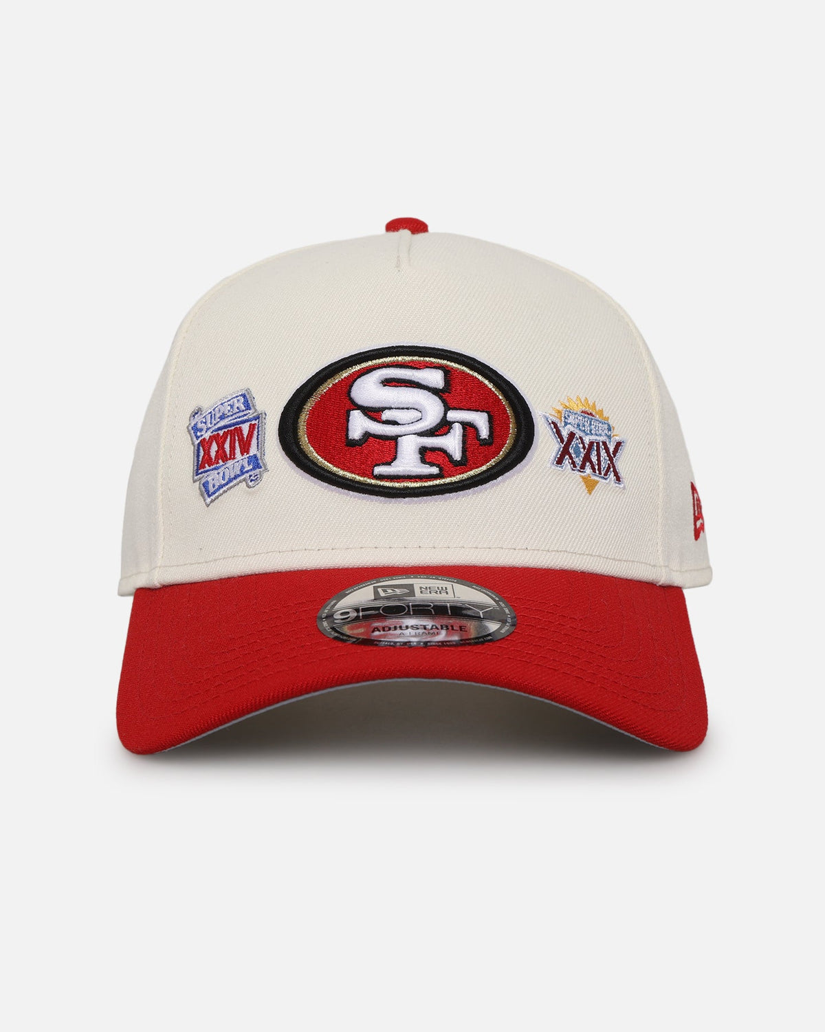 New Era New Era San Francisco 49ers 'Super Bowl Logos' 9FORTY A-Frame Snapback Chrome