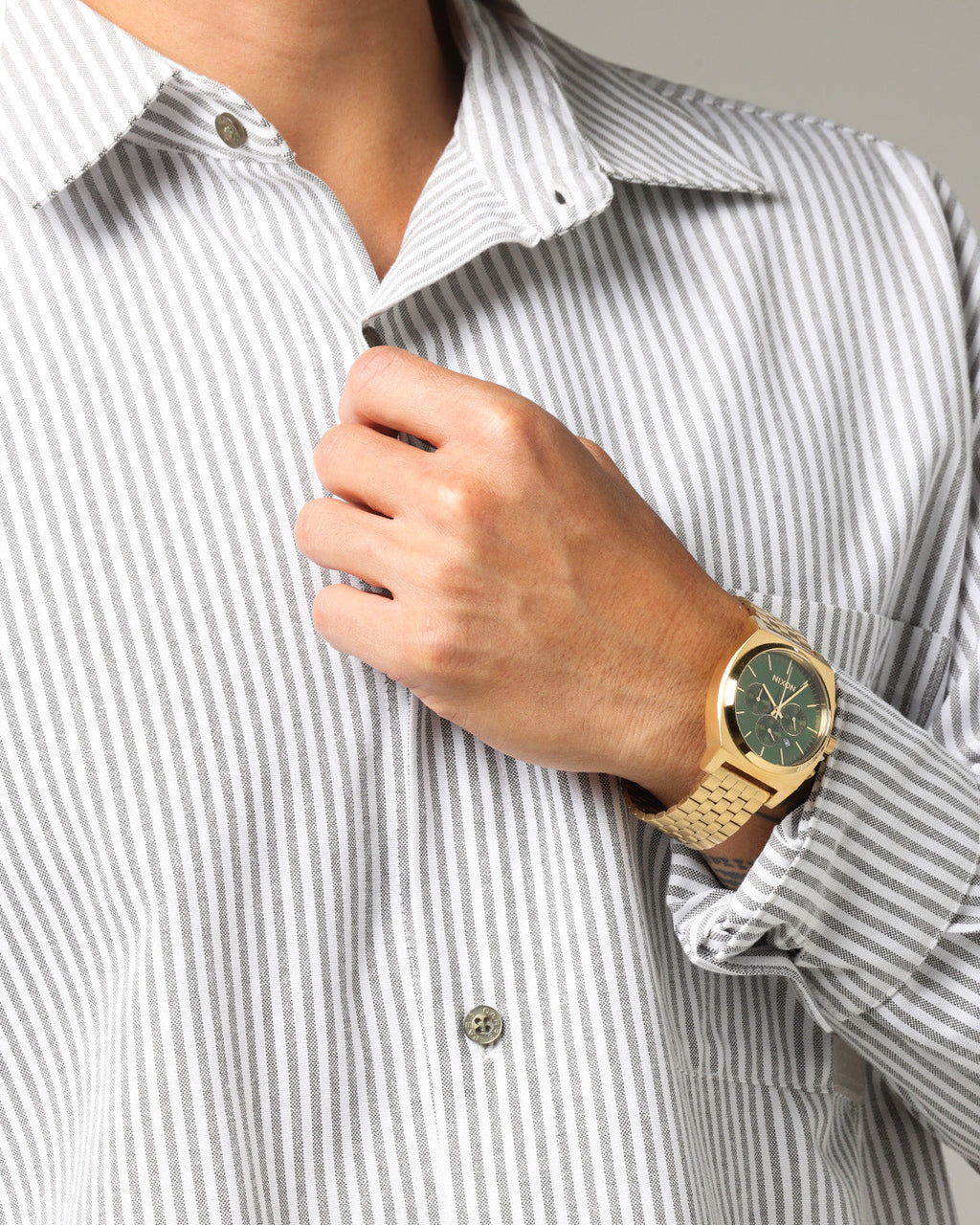 NIXON Nixon Time Teller Chrono Watch Gold/Green