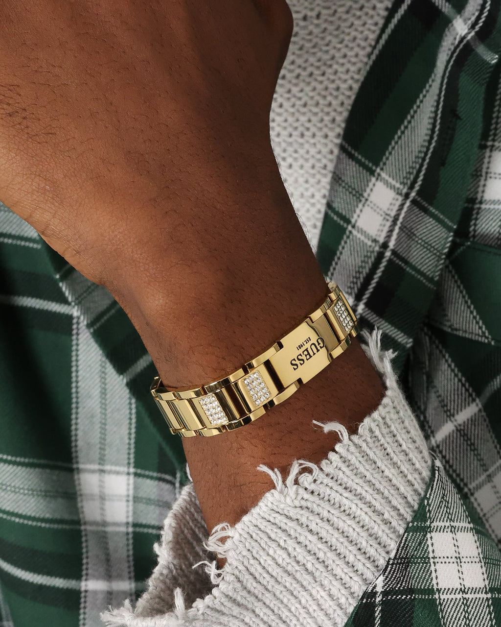 GUESS MAINLINE Guess Mainline 15mm Frontier Crystal Bracelet Gold