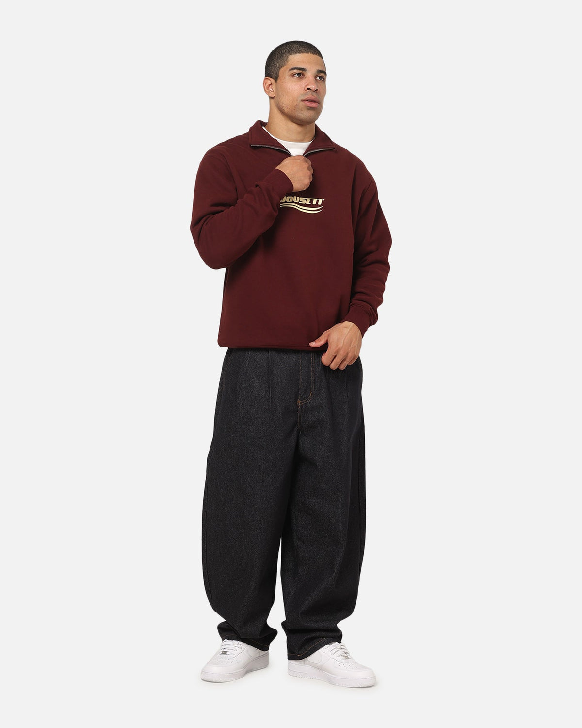 VOUSETI Official Vouseti Golf Wave Quarter Zip Crewneck Dark Plum