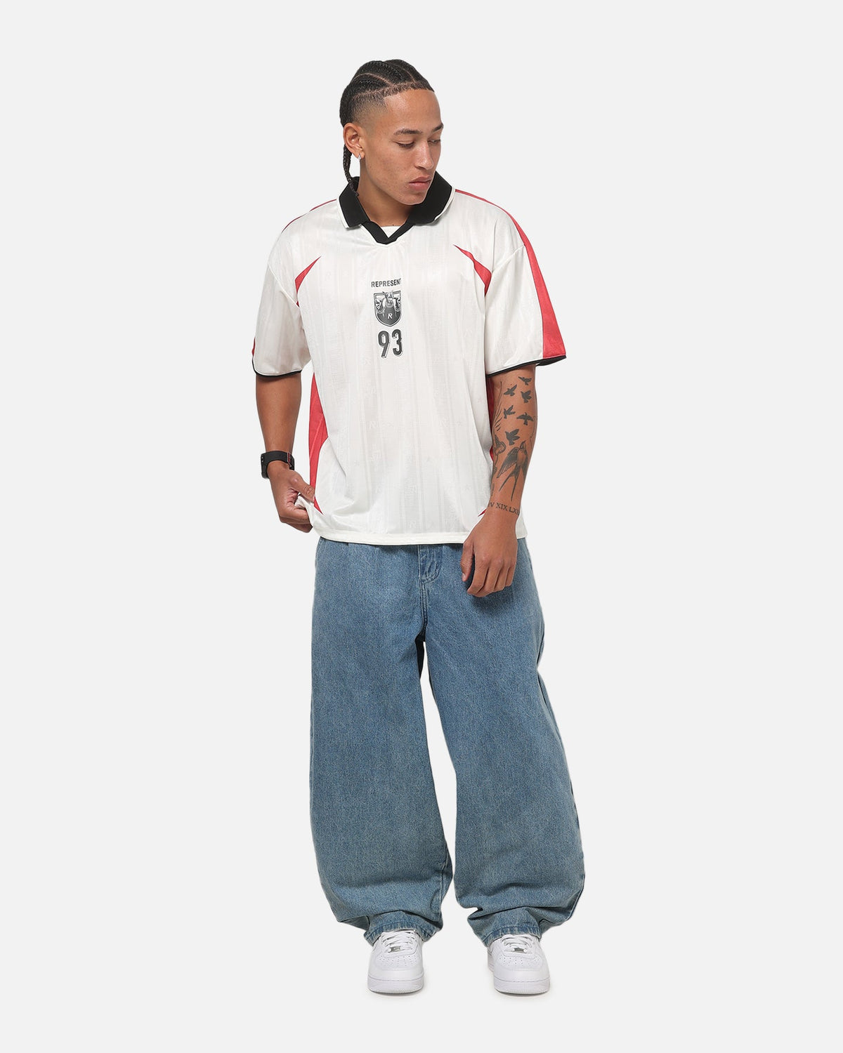 REPRESENT Authentic Represent Spike Football Top Flat White