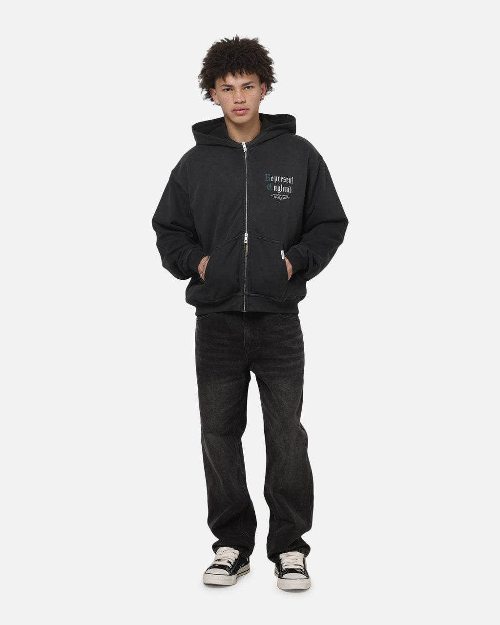 REPRESENT Represent Private Members Hoodie Stained Black