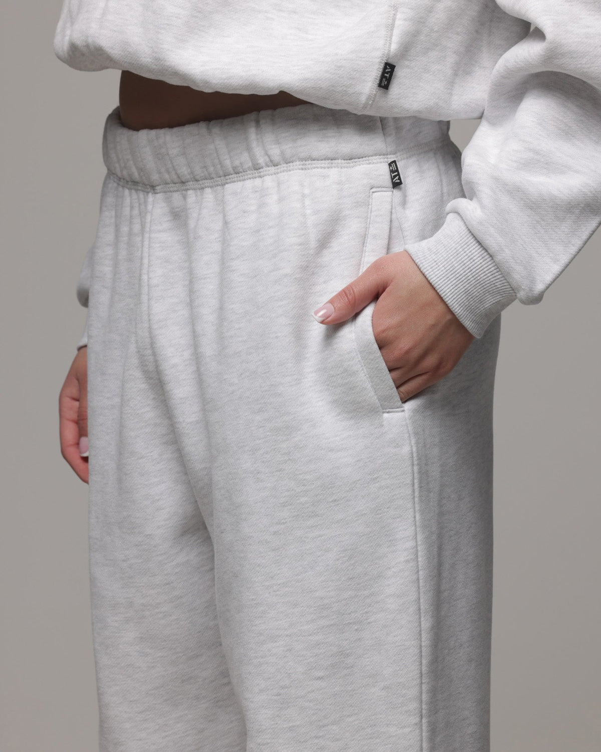 AMERICAN THRIFT Premium American Thrift Women's Straight Leg Trackpants Grey Heather