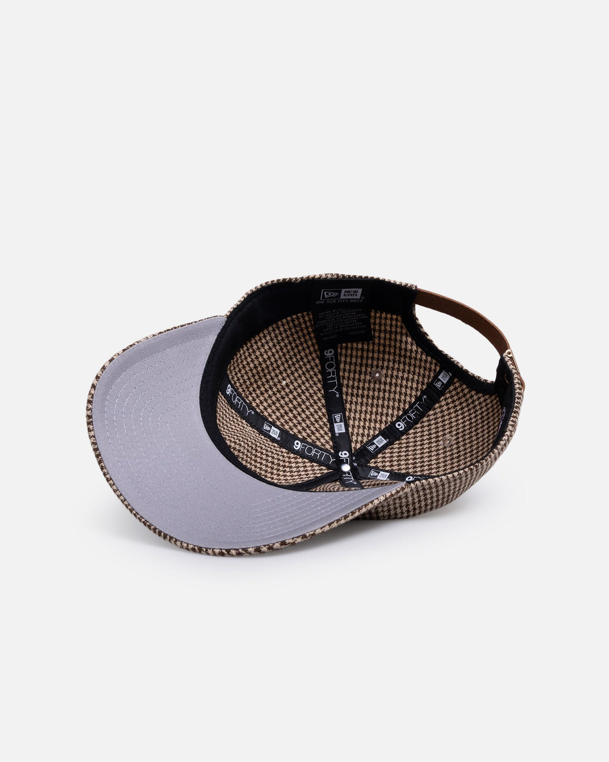 New Era New Era New York Yankees 'Houndstooth' 9FORTY A-Frame Unstructured Strapback Brown