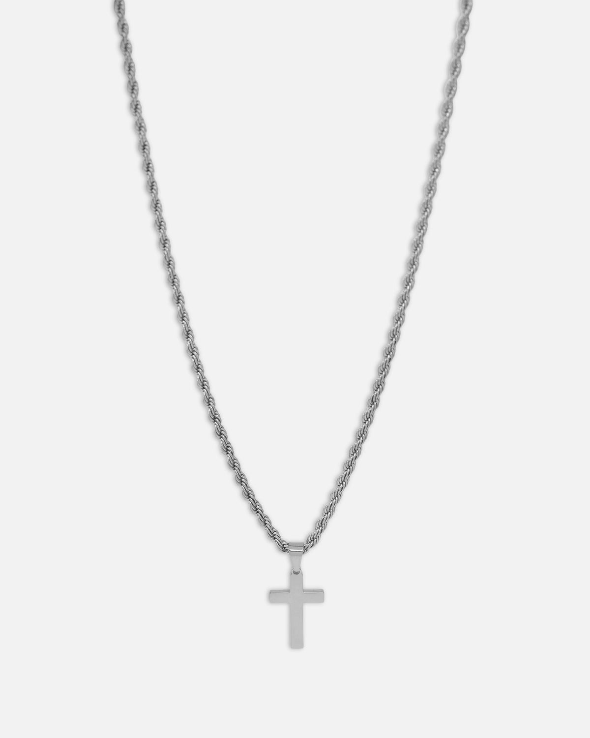 SAINT MORTA Classic Saint Morta Cross Pendant Rope Chain & Bracelet Bundle White Gold