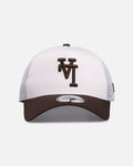 New Era Original New Era Los Angeles Dodgers 'Upside Down Logo' 9FORTY A-Frame Trucker Snapback White/Brown