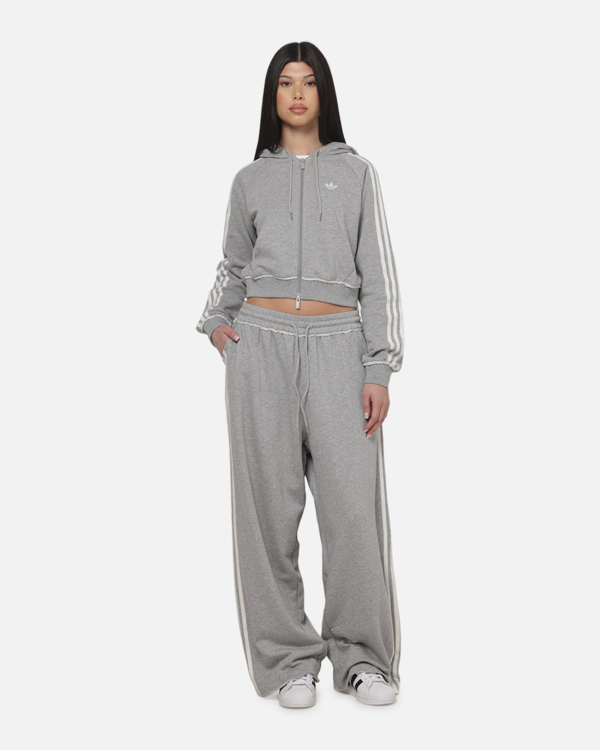 ADIDAS Authentic GFX Zip Track Top Medium Grey Heather