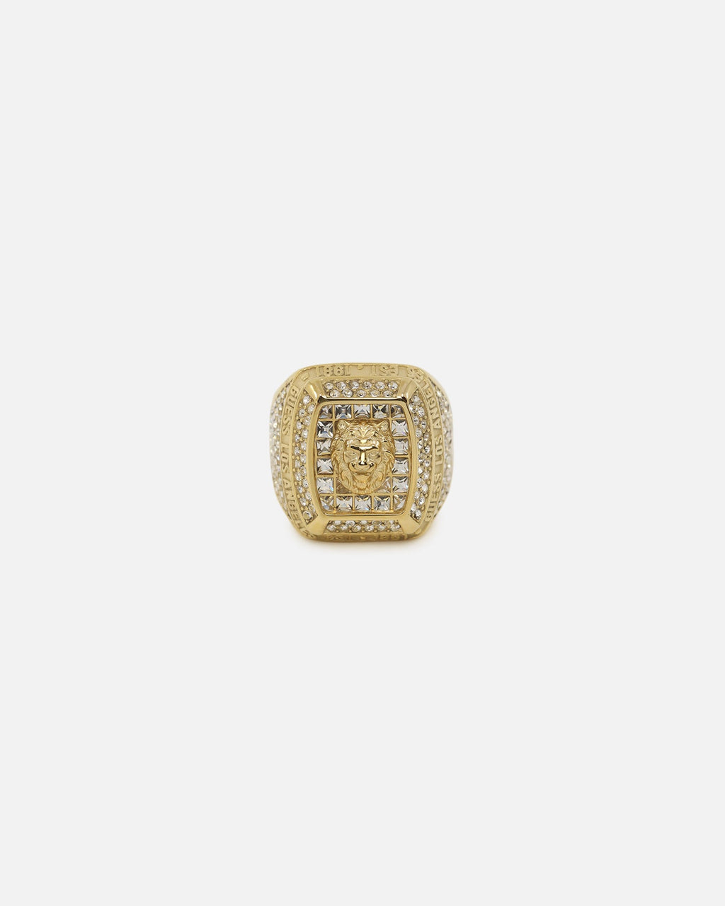 GUESS MAINLINE Guess Mainline 14mm Lion Pave Signet Ring Gold