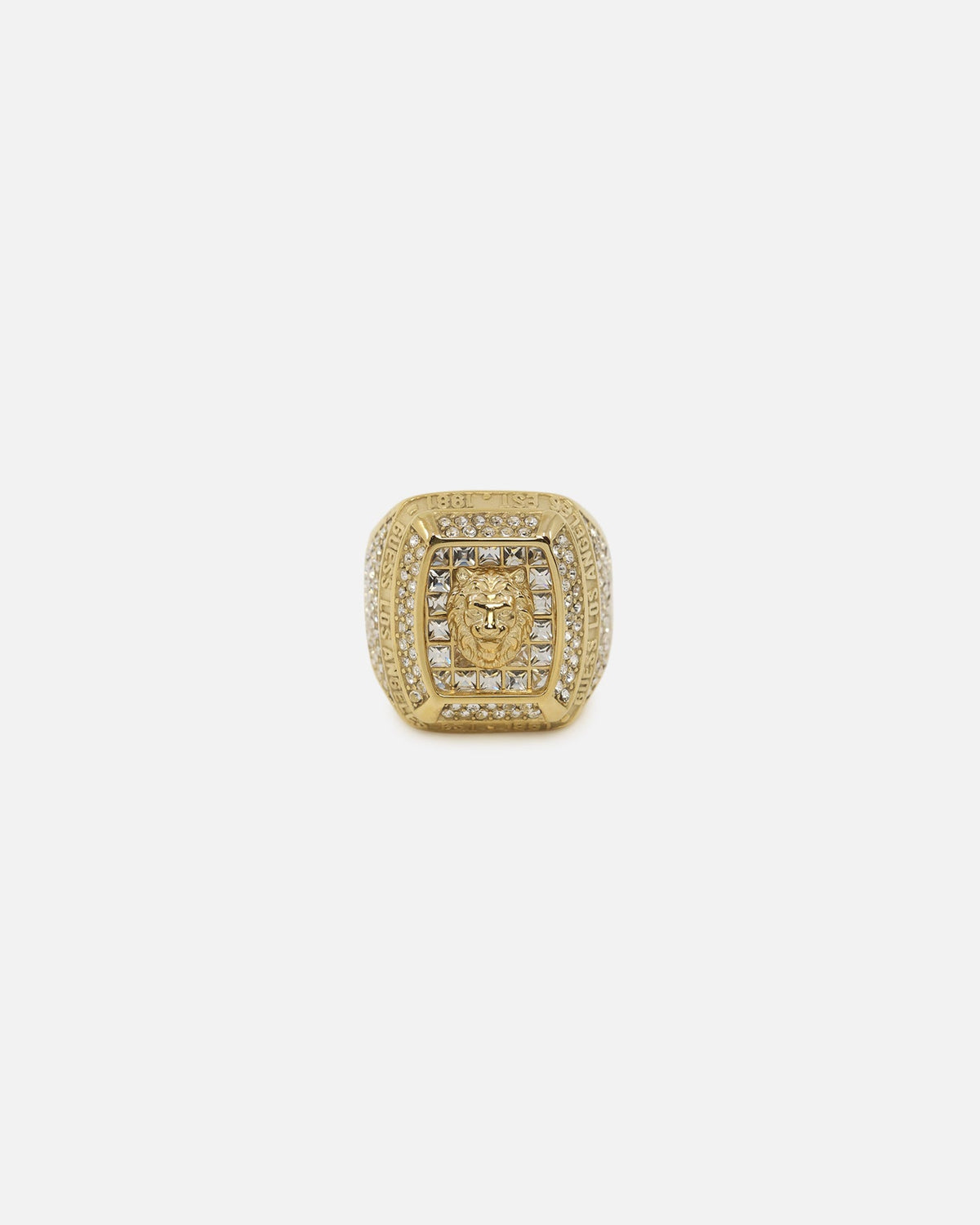GUESS MAINLINE Guess Mainline 14mm Lion Pave Signet Ring Gold