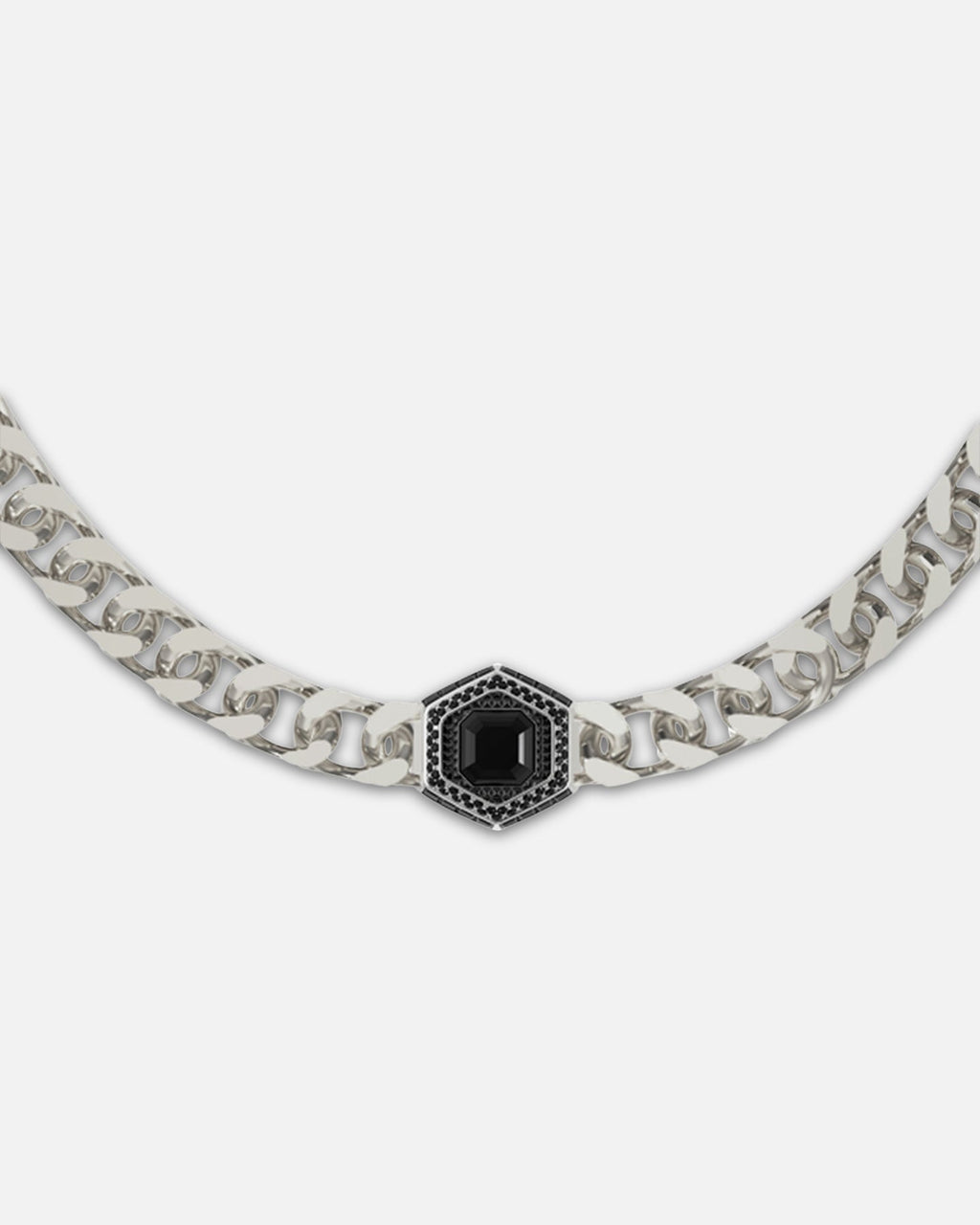 GUESS MAINLINE Guess Mainline Lion King Crystal Exagon Necklace Silver