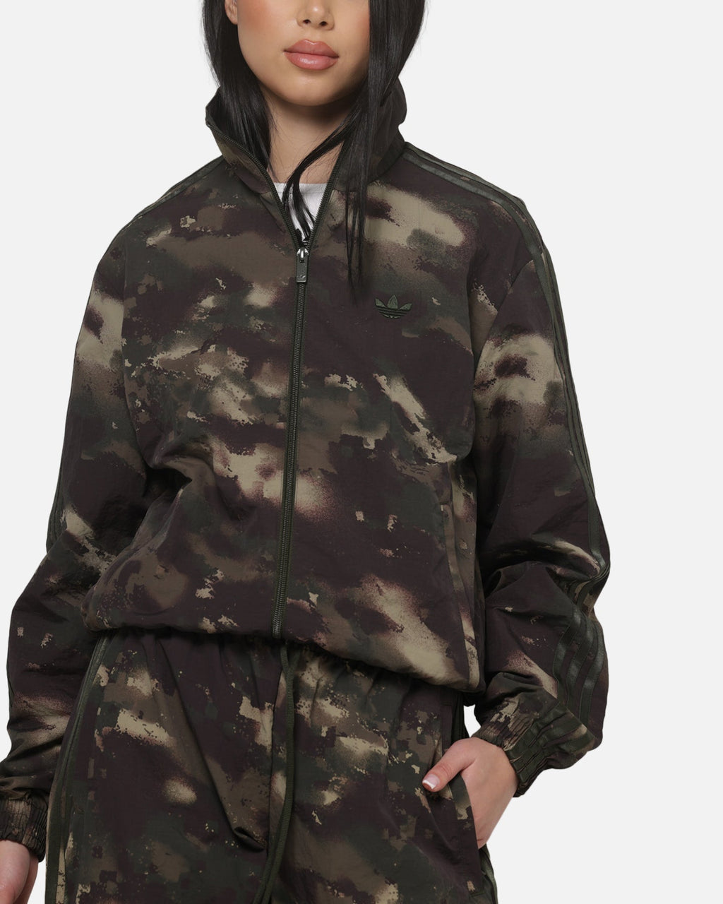 ADIDAS Official Adidas Women's Loose Track Top Green Camo