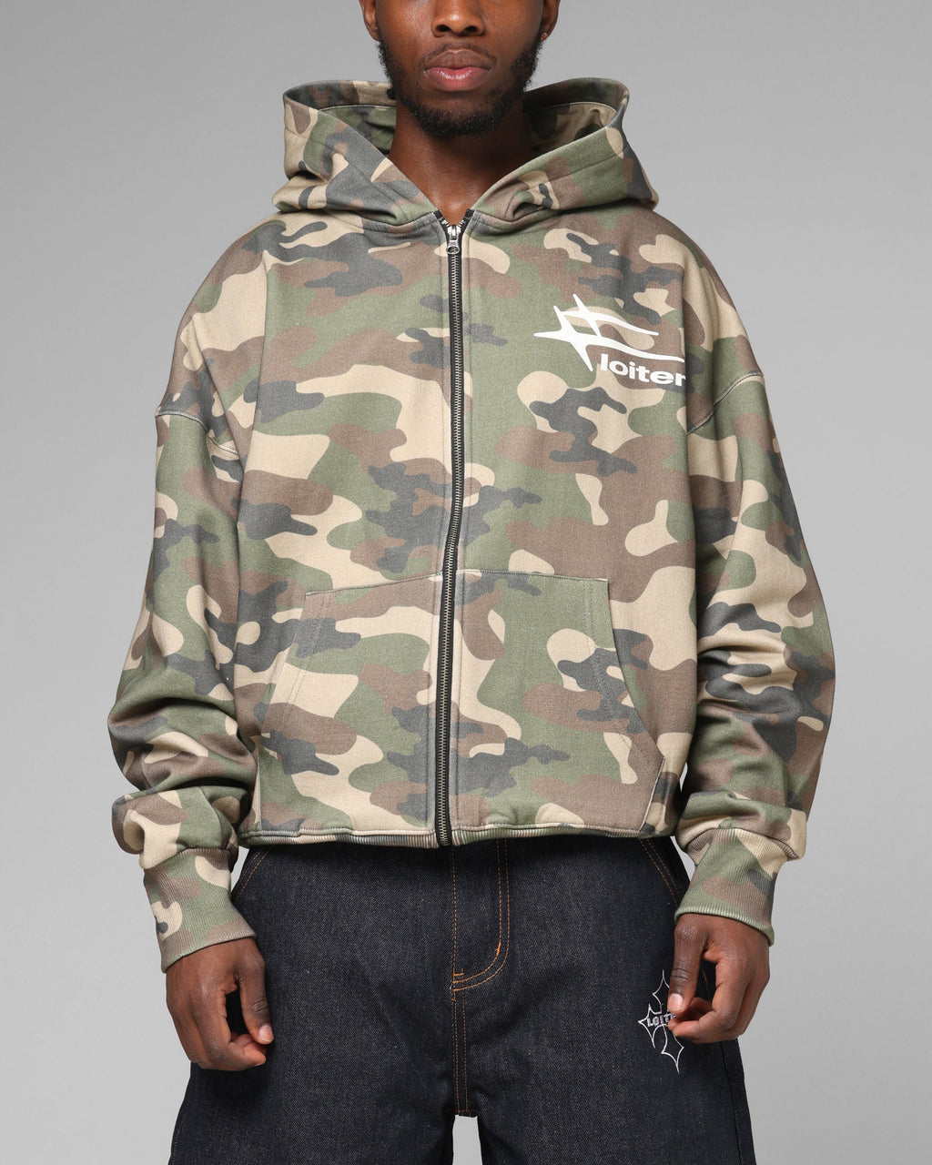 LOITER Loiter Ultra Hybrid Premium Zip Hoodie Camo