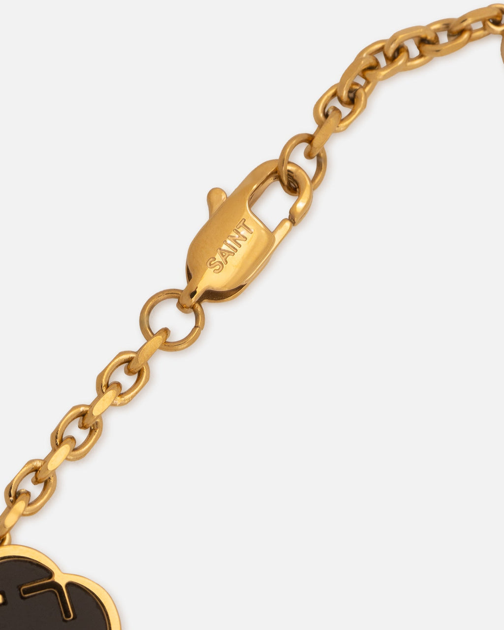 SAINT MORTA Original Saint Morta Onyx Clover Bracelet Gold
