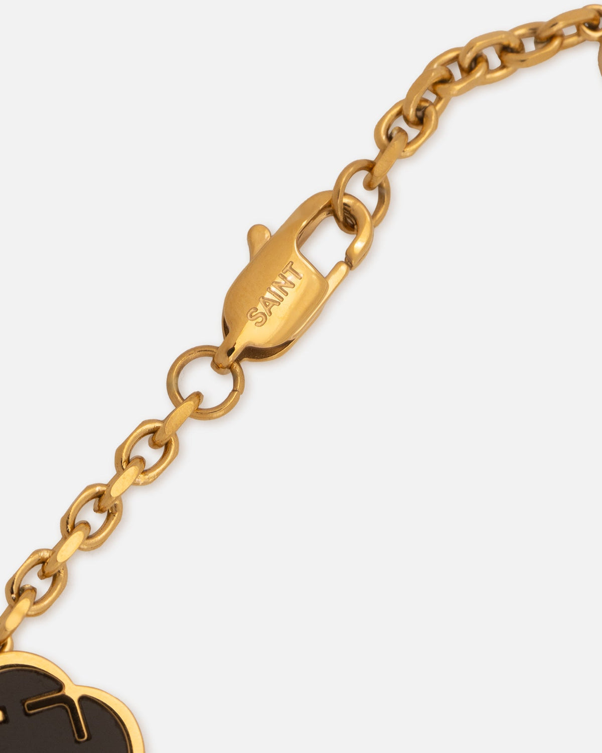 SAINT MORTA Original Saint Morta Onyx Clover Bracelet Gold