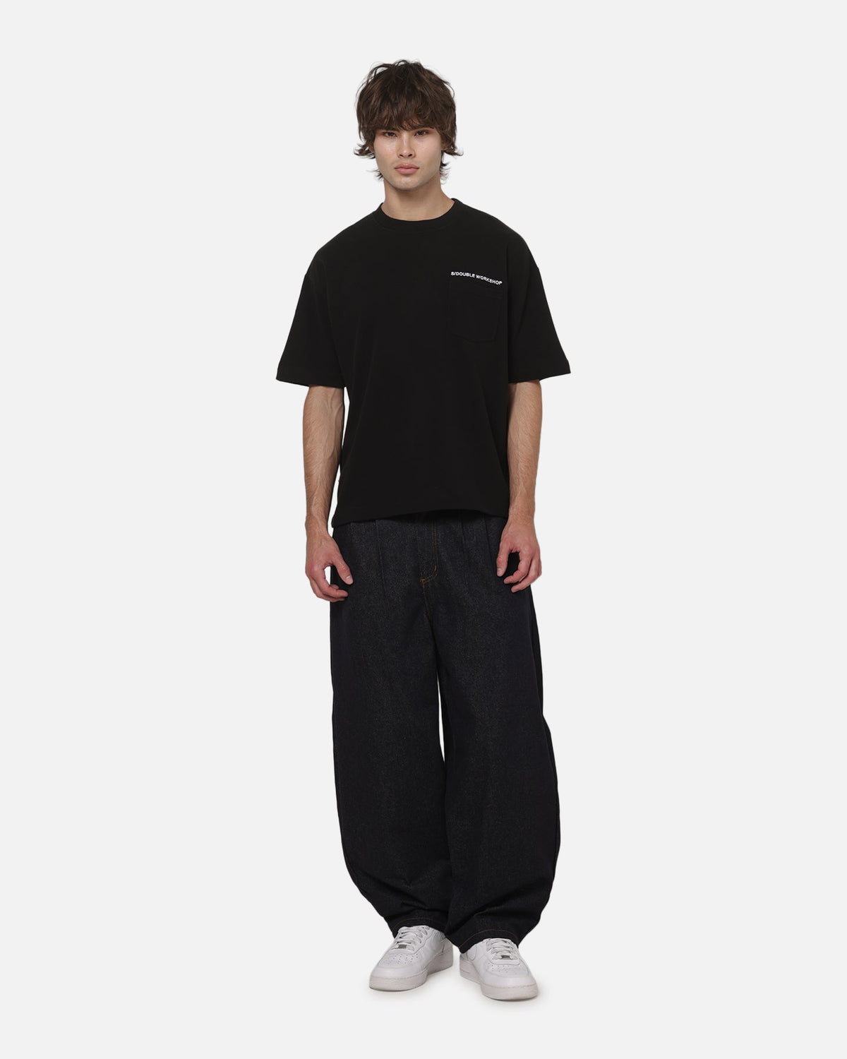 S Double S Double Country Text Heavy Weight T-Shirt Black