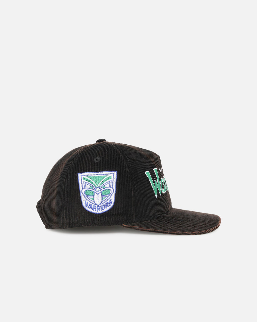 New Era New Era New Zealand Warriors 'NRL Golfer Washed Black' Pre-Curved Corduroy Golfer Snapback Washed Black