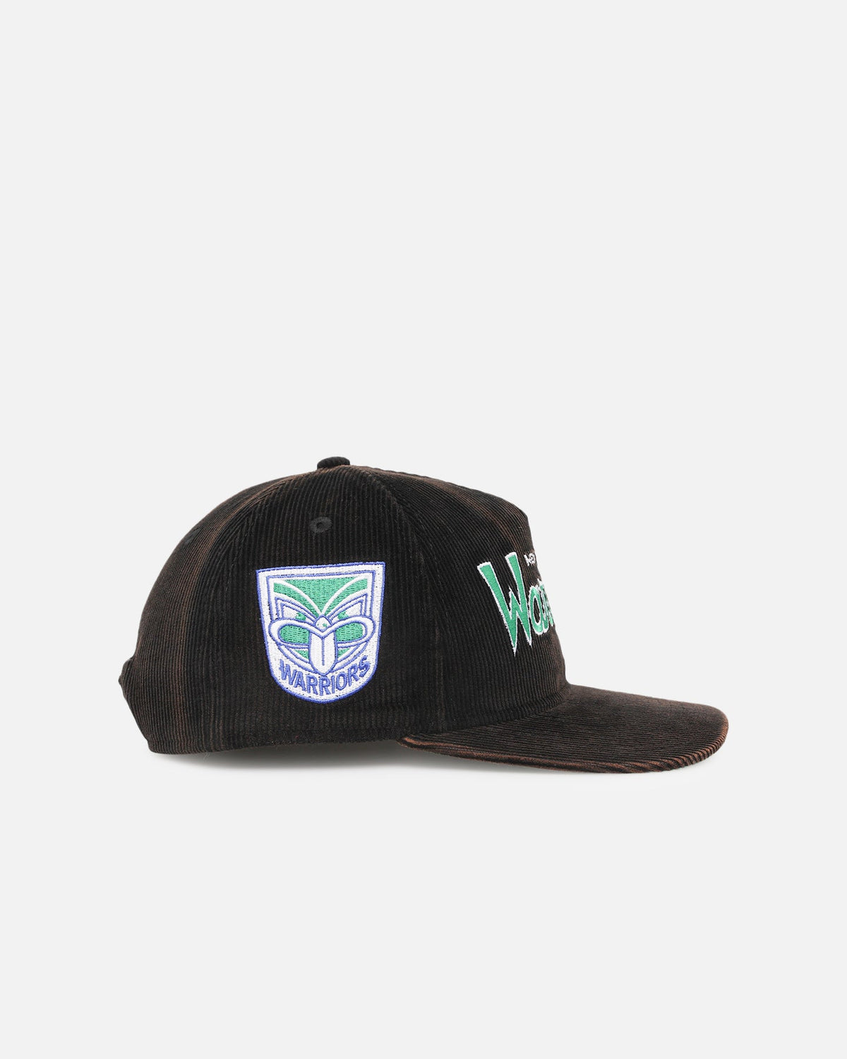 New Era New Era New Zealand Warriors 'NRL Golfer Washed Black' Pre-Curved Corduroy Golfer Snapback Washed Black