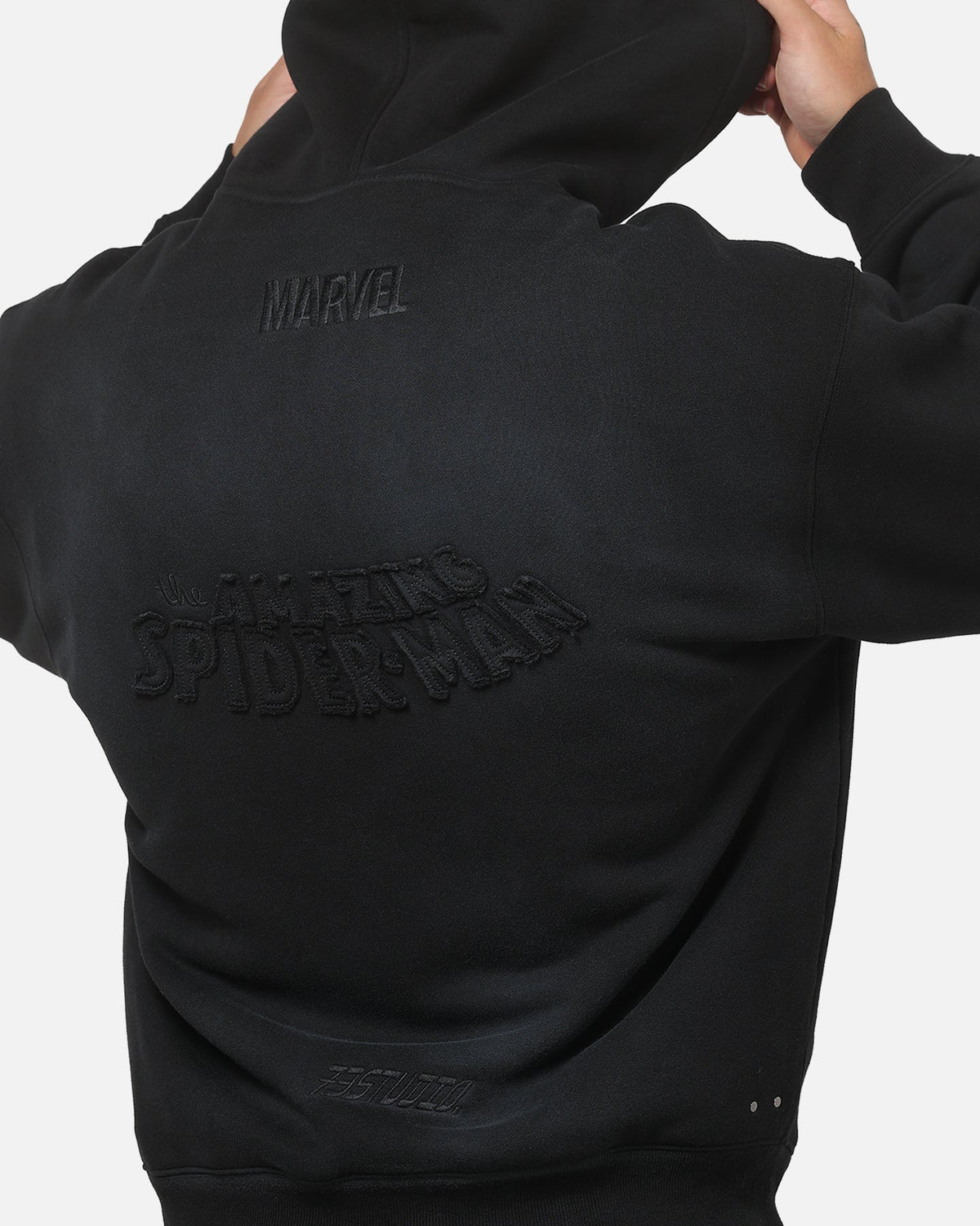 73Studio 73Studio Marvel Spider-Man Battle Torn Zip Hoodie Washed Black