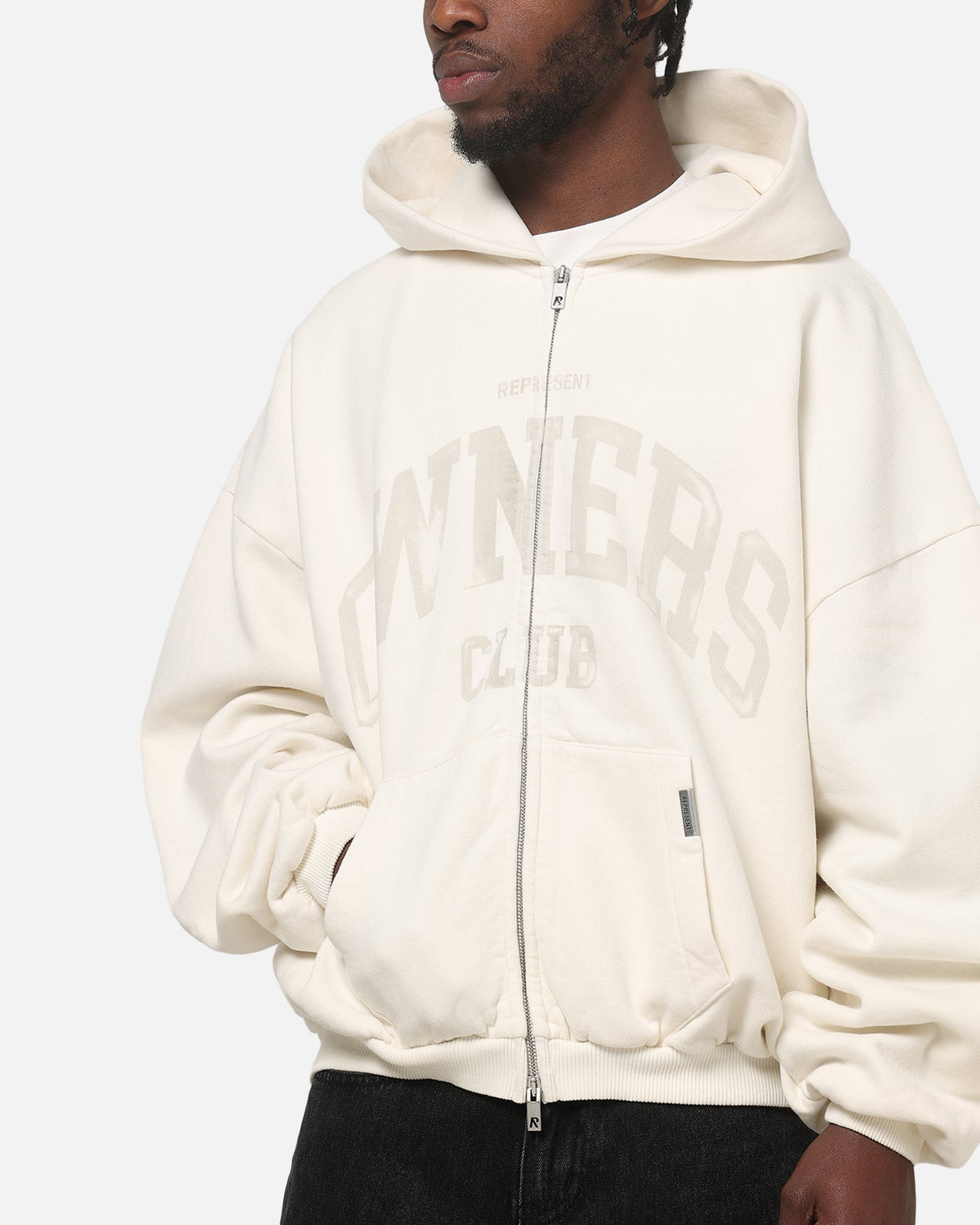 REPRESENT Original Represent Oweners Zip Through Hoodie Chalk