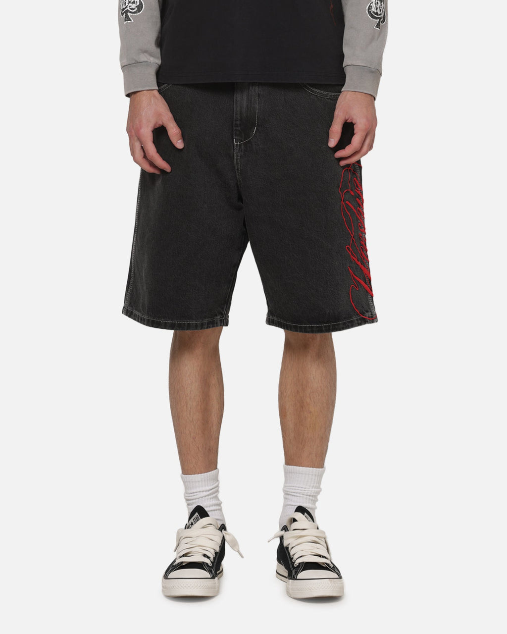 WORSHIP Worship Scripted Big Dawg Jean Shorts Used Black