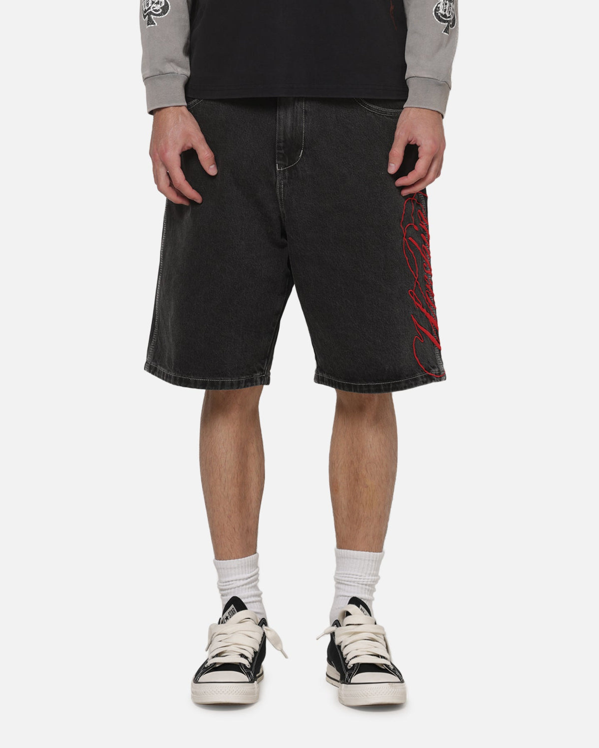 WORSHIP Worship Scripted Big Dawg Jean Shorts Used Black