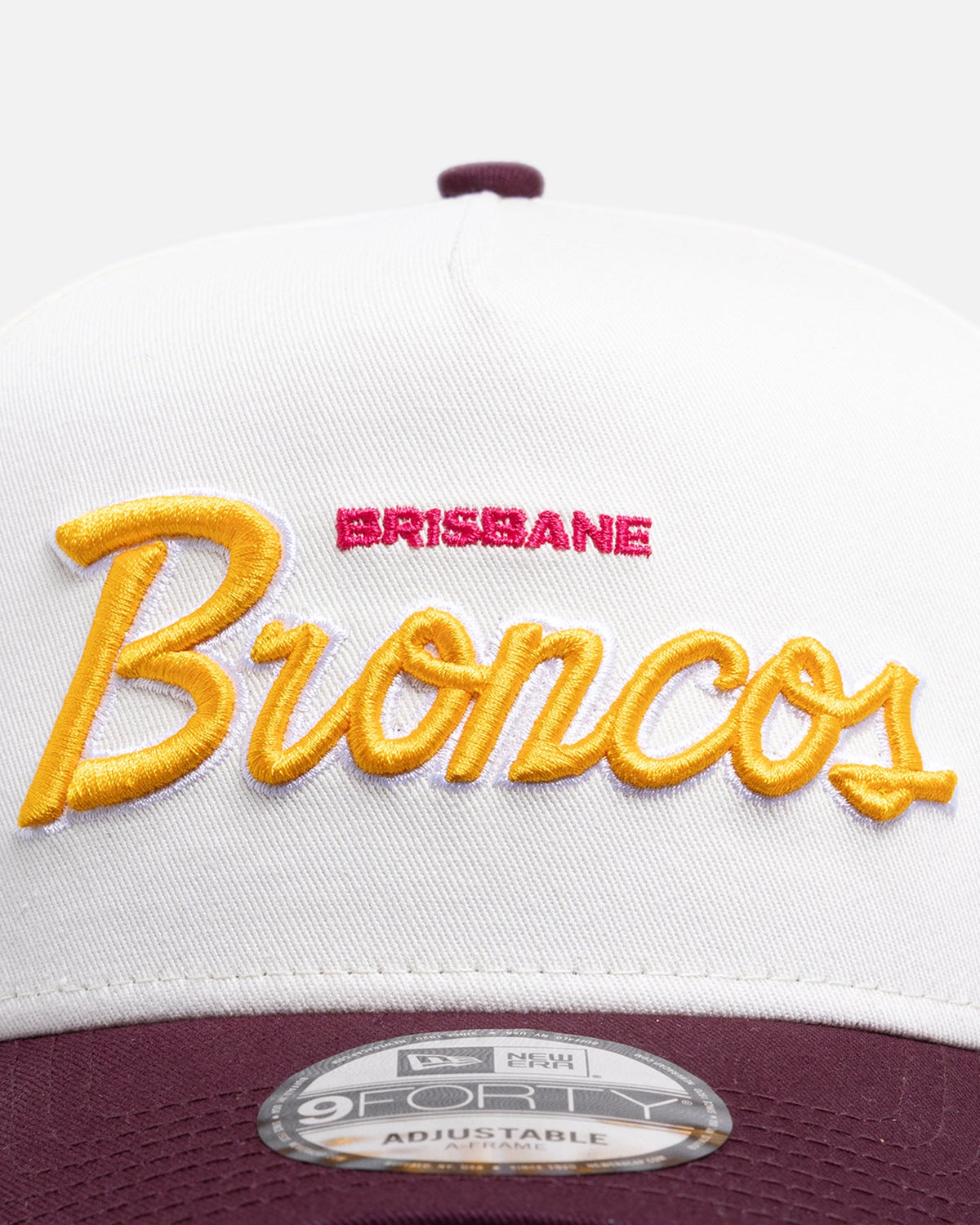 New Era Classic New Era Brisbane Broncos 'Chrome Script' 9FORTY A-Frame Snapback Official Team Colour