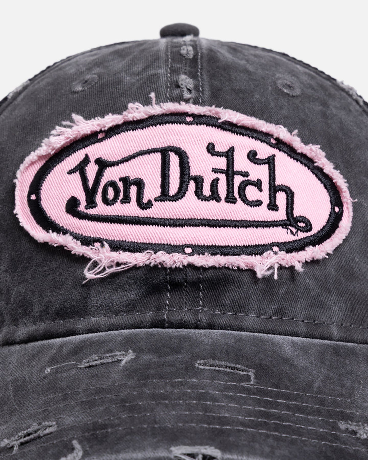 VON DUTCH Von Dutch Distressed Trucker Snapback Black/Pink