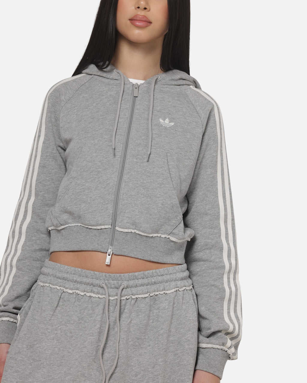 ADIDAS Authentic GFX Zip Track Top Medium Grey Heather