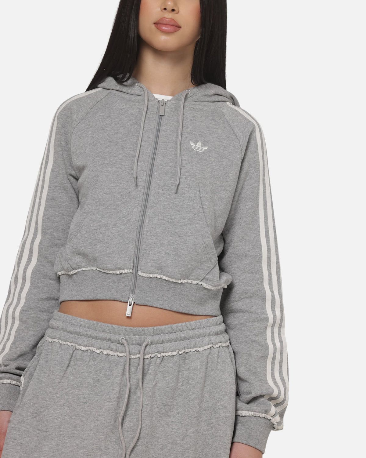 ADIDAS Authentic GFX Zip Track Top Medium Grey Heather