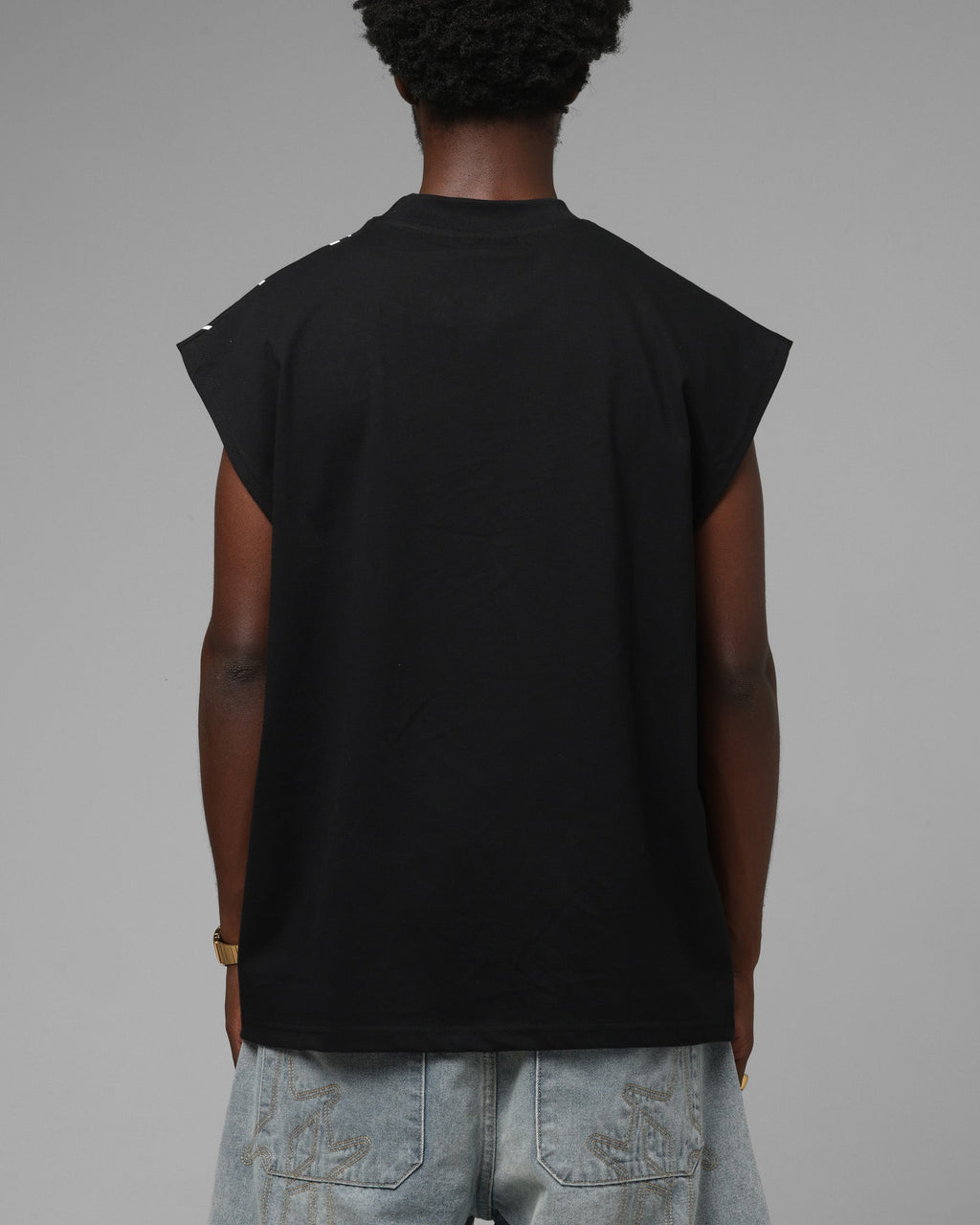 LOITER Loiter Script Muscle T-Shirt Black