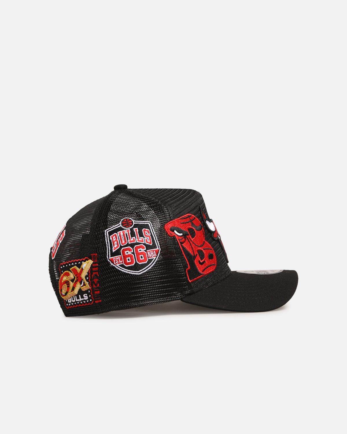 New Era Original New Era Chicago Bulls 'Mesh Crown All Over Logos' 9FORTY A-Frame Snapback Official Team Colour