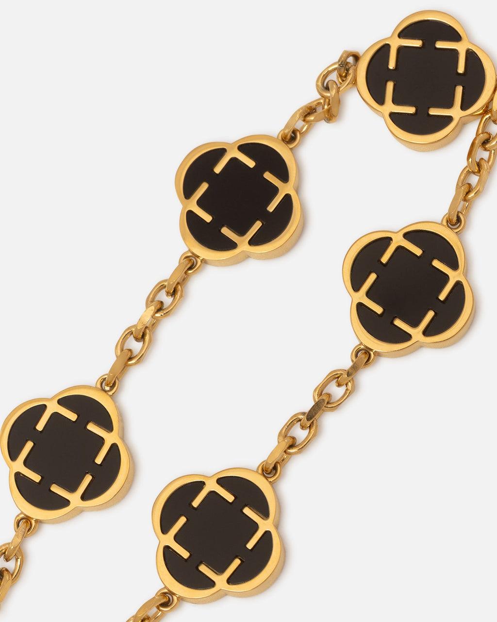 SAINT MORTA Original Saint Morta Onyx Clover Bracelet Gold