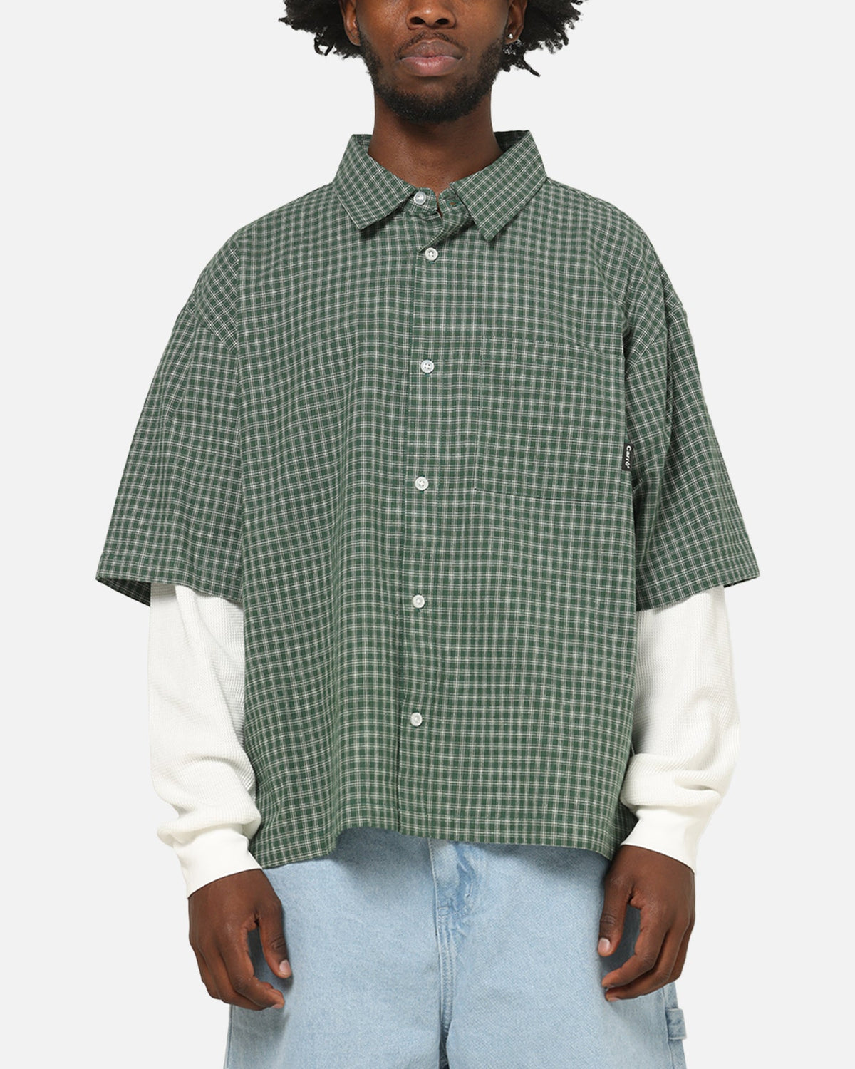 CARRE Carre Archive Layered Shirt Green Plaid