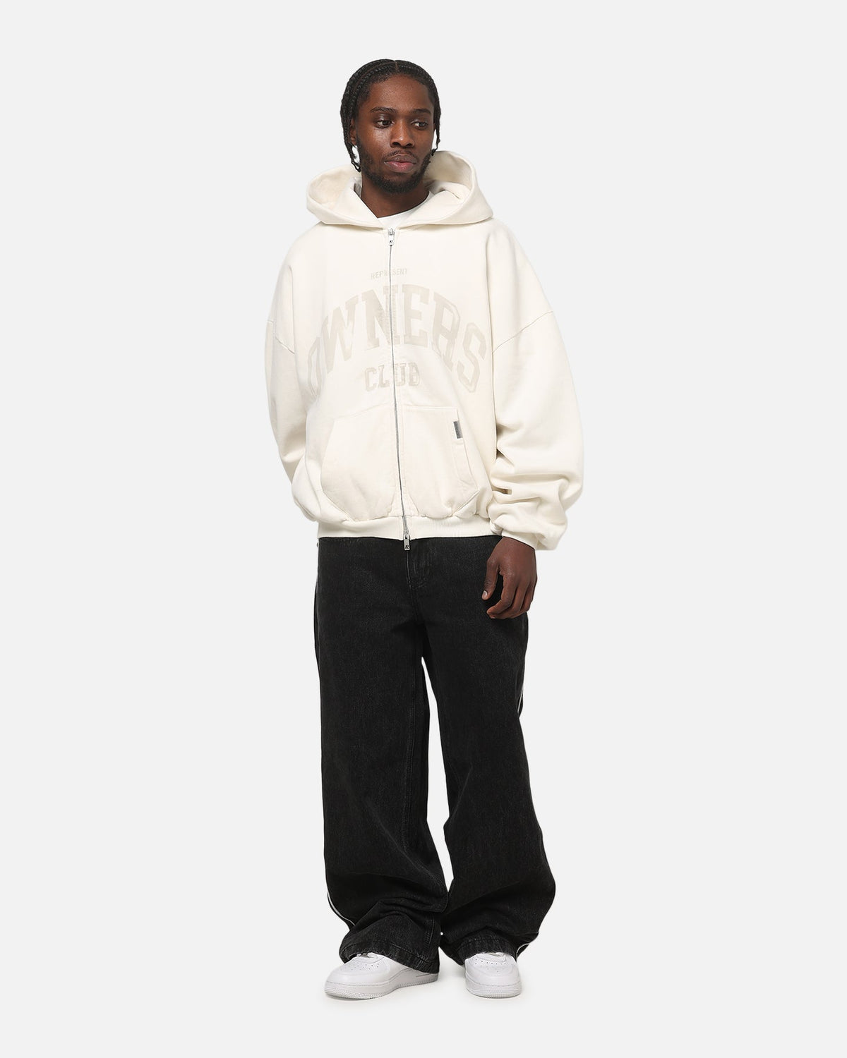 REPRESENT Original Represent Oweners Zip Through Hoodie Chalk