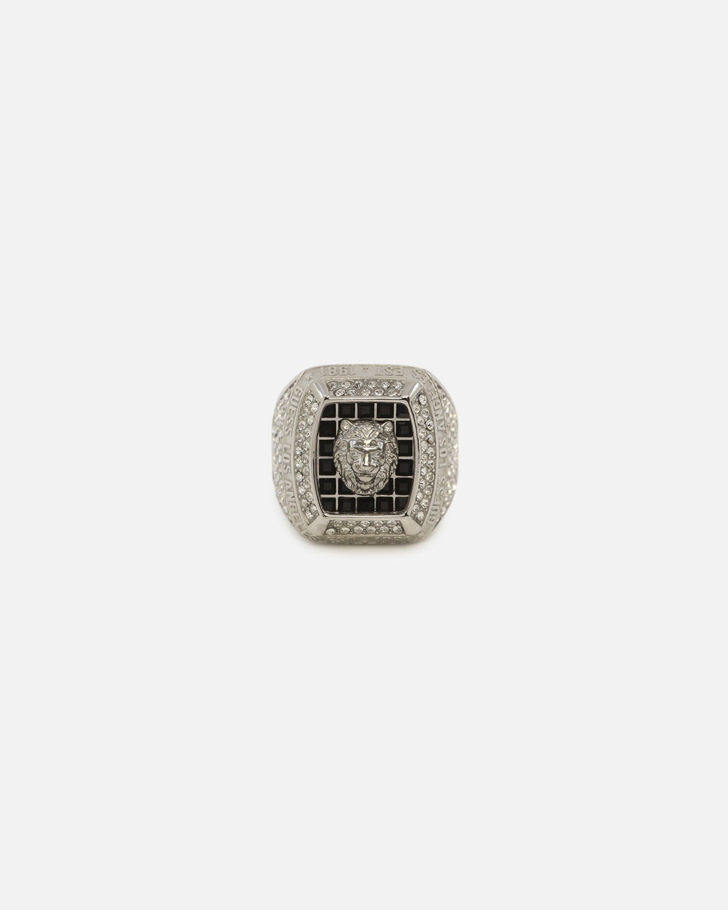 GUESS MAINLINE Authentic Guess Mainline 14mm Lion Pave Signet Ring Silver