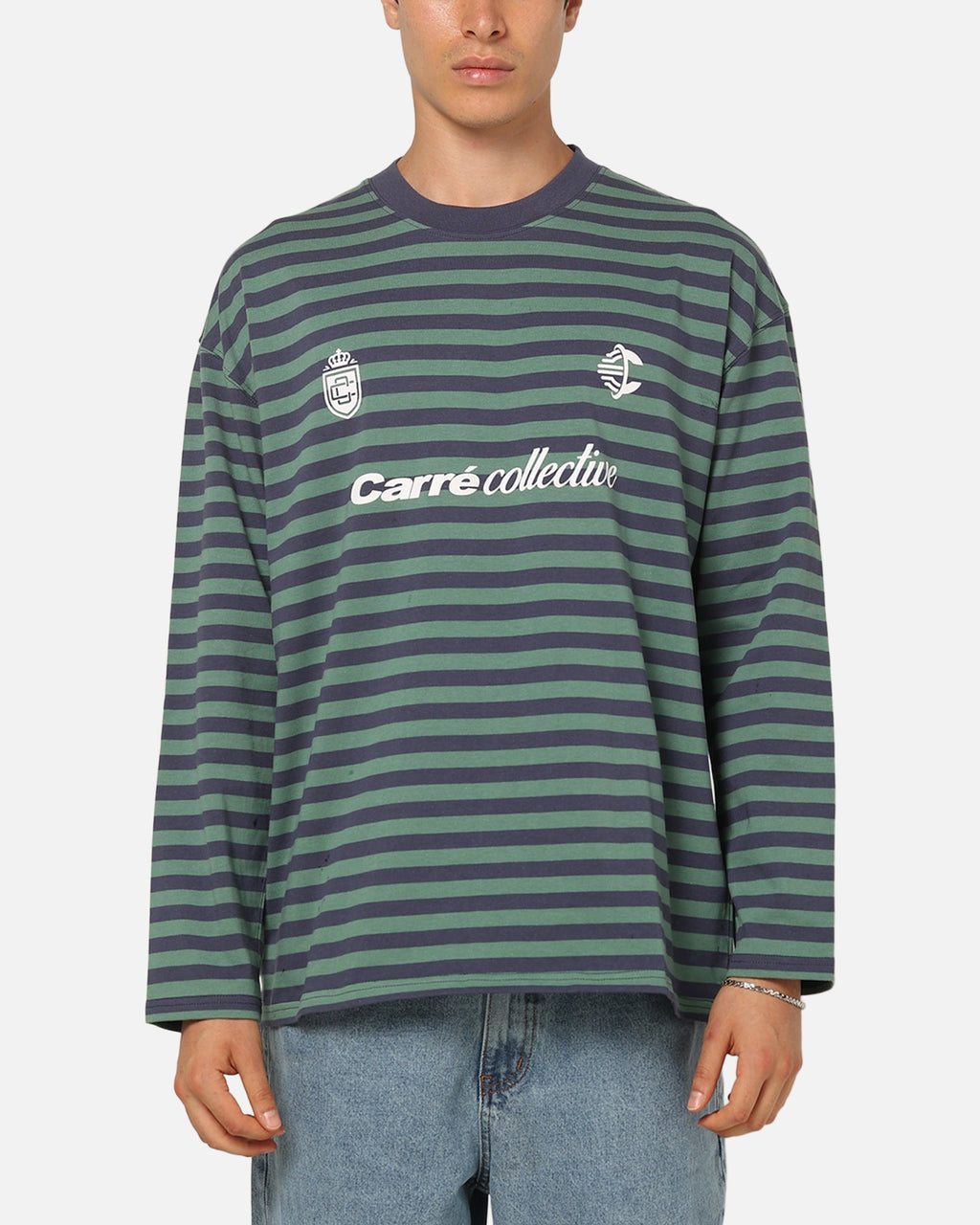 CARRE Carre Collective Stripe Long Sleeve T-Shirt Navy Stripe