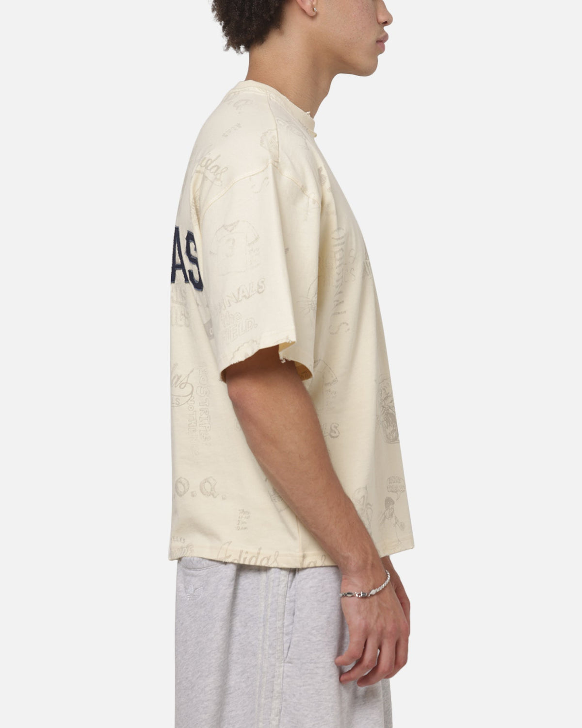 ADIDAS Adidas Vintage All Over Print T-Shirt Night Indigo