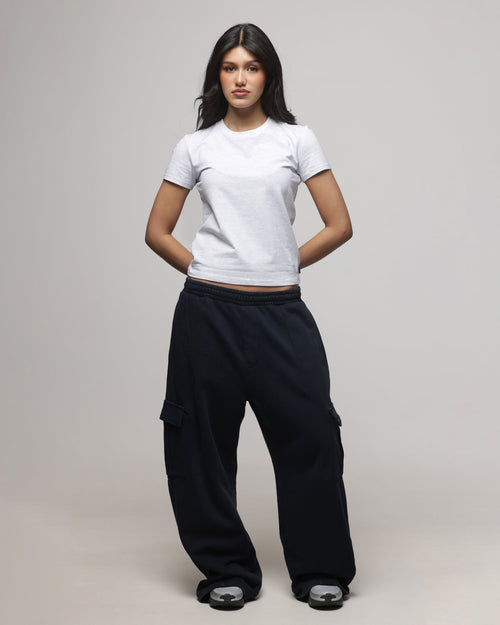 AMERICAN THRIFT American Thrift Women's Shrunken T-Shirt Grey Heather