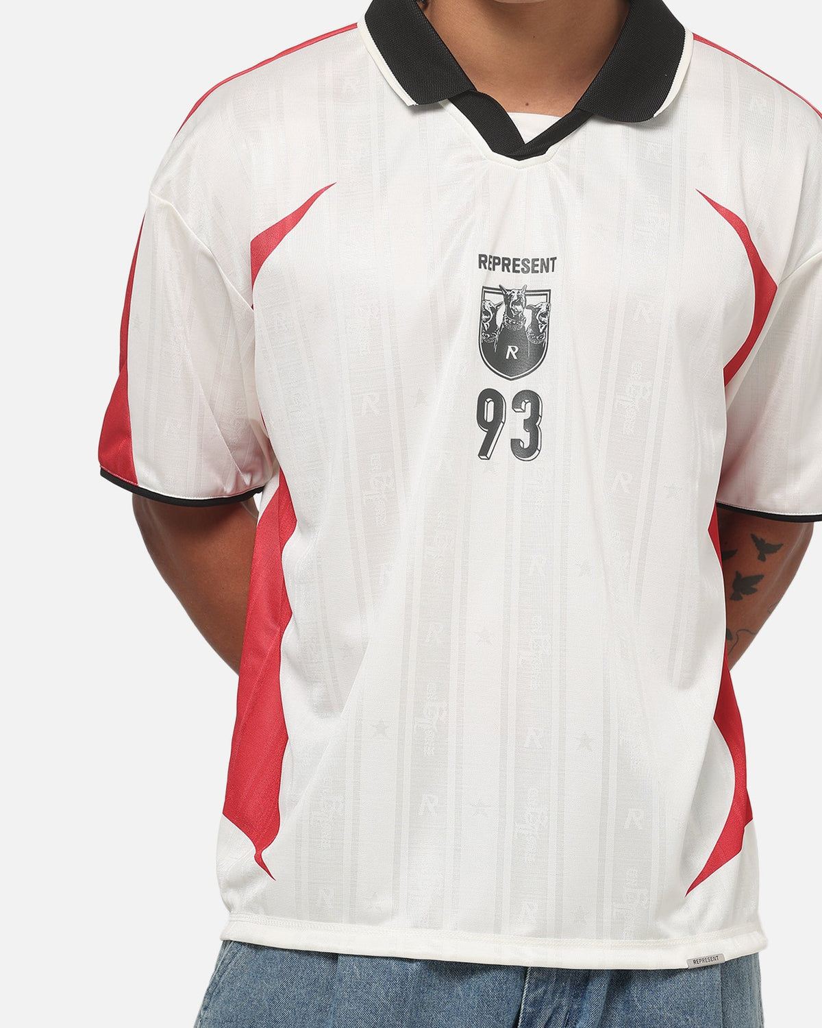 REPRESENT Authentic Represent Spike Football Top Flat White
