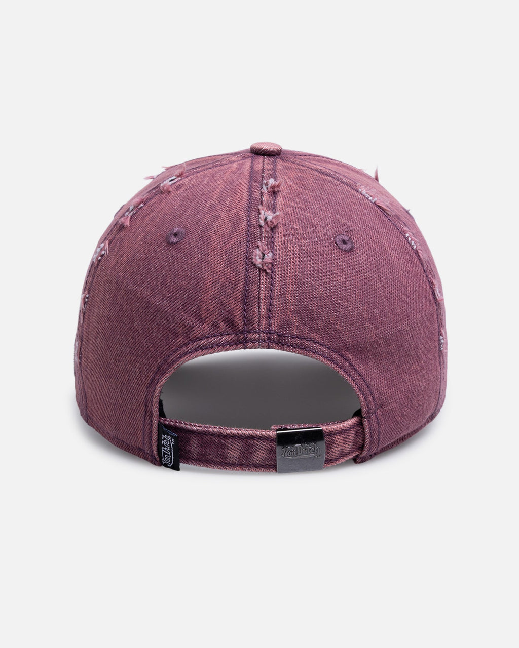 VON DUTCH Von Dutch Cross Distressed Strapback Cap Burgundy