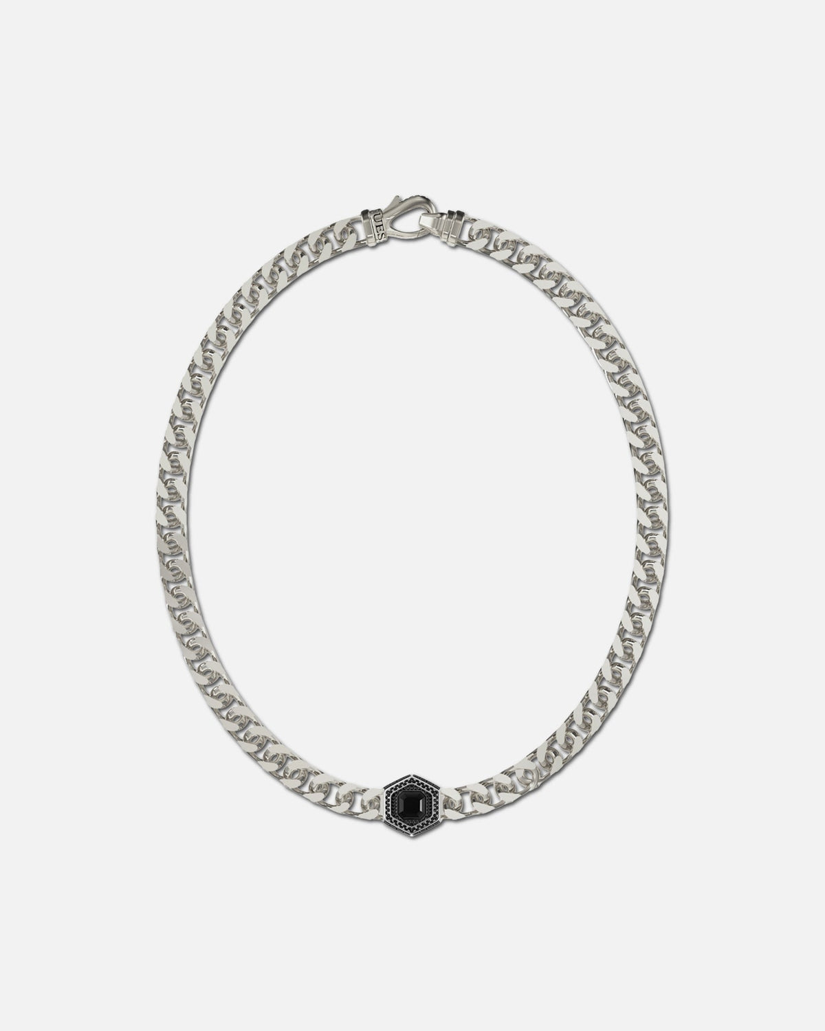 GUESS MAINLINE Guess Mainline Lion King Crystal Exagon Necklace Silver