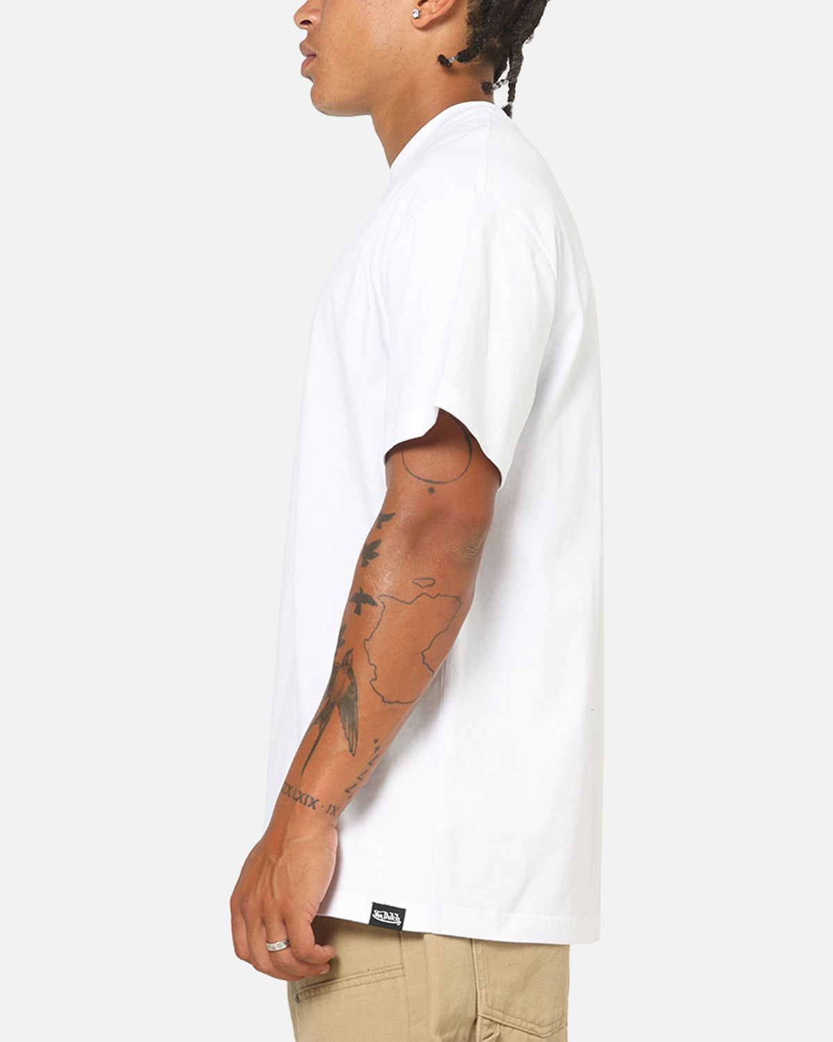VON DUTCH Von Dutch Distressed Embroidered Patch T-Shirt White