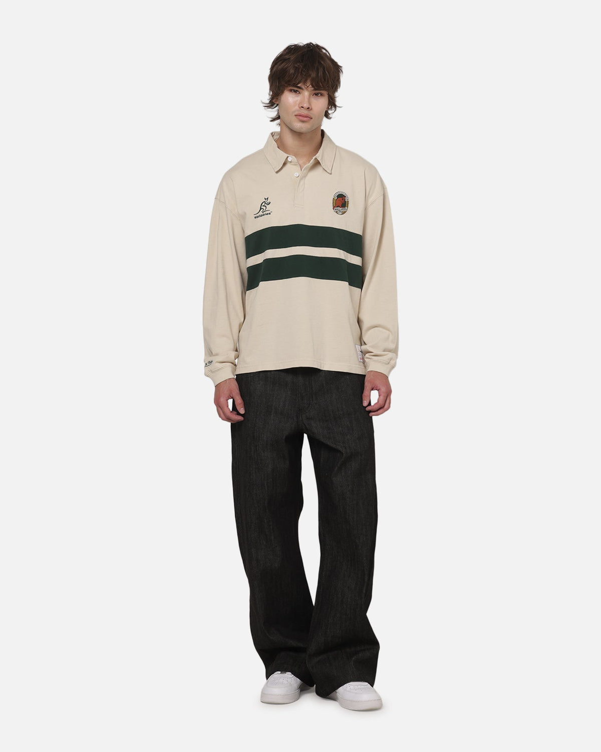 MITCHELL & NESS Mitchell & Ness Wallabies Rugby Long Sleeve Polo Ivory
