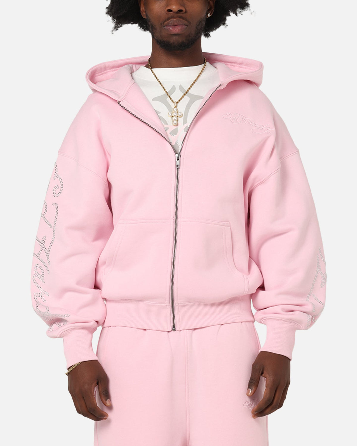 ED HARDY Ed Hardy Trinity Zip Hoodie Pink