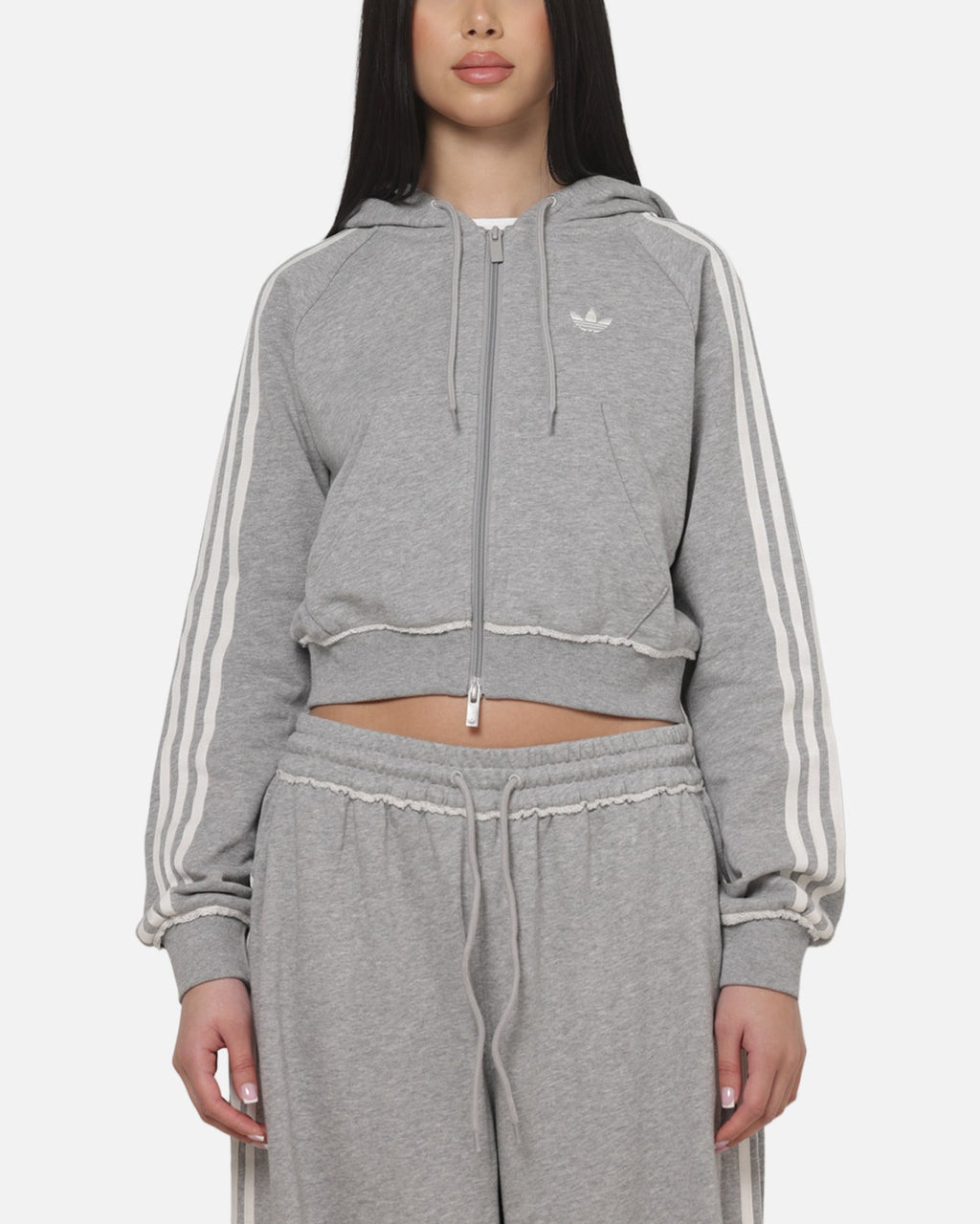 ADIDAS Authentic GFX Zip Track Top Medium Grey Heather