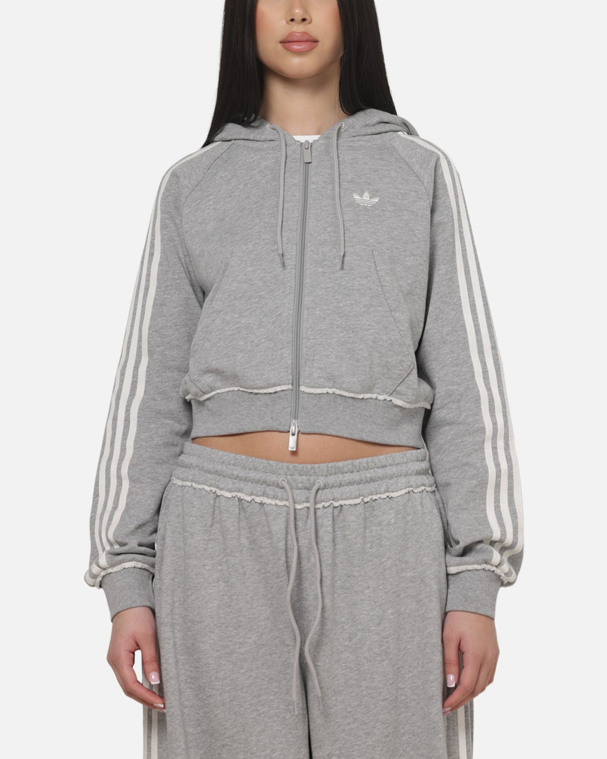 ADIDAS Authentic GFX Zip Track Top Medium Grey Heather