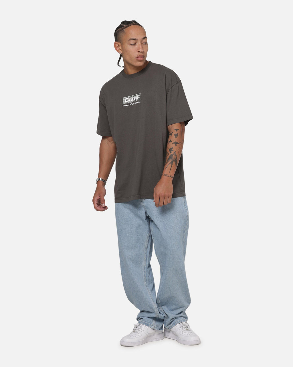 CARRE Carre Box Check T-Shirt Charcoal